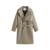 Men's Long Oversized Wool Trench Coat